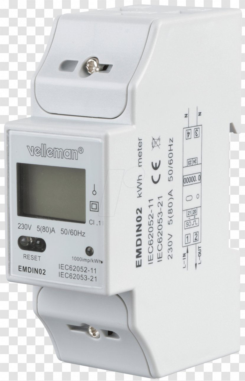 Electricity Meter Liquid-crystal Display Single-phase Electric Power Velleman Electronics - Electronic Visual - Energy Transparent PNG