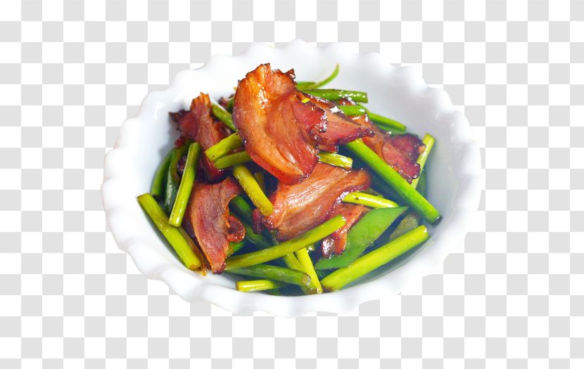 Vegetarian Cuisine Bacon Twice Cooked Pork Stir Frying - Garlic Fried Transparent PNG