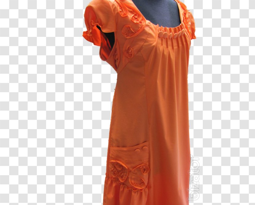 Robe Silk Shoulder Dress - Peach Transparent PNG