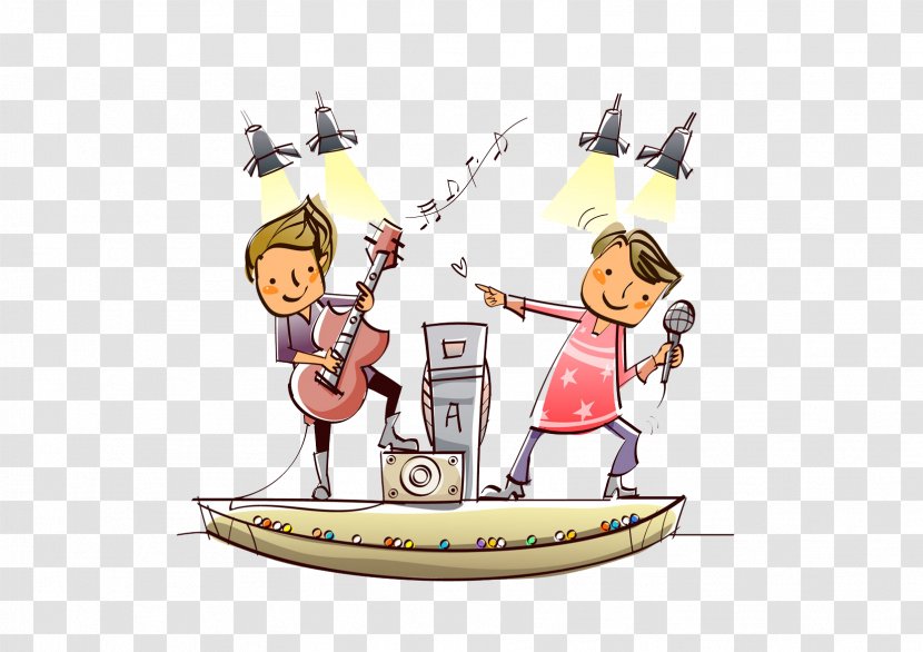 Performance Cartoon Stage Royalty-free - Tree - Singing Group Transparent PNG