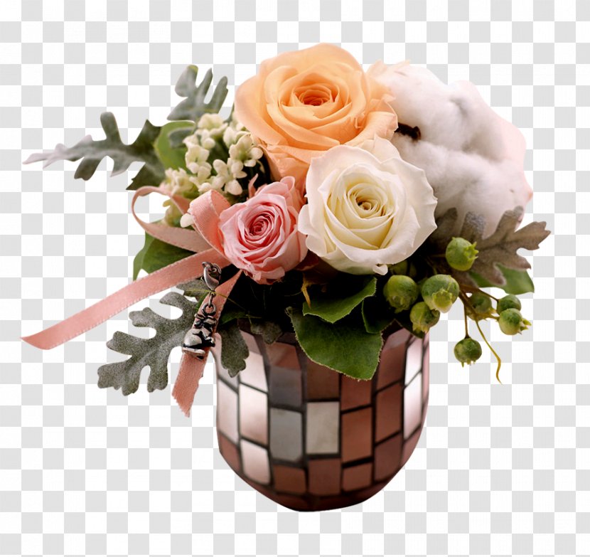 Garden Roses Floral Design Cut Flowers Flower Bouquet - Vase Transparent PNG