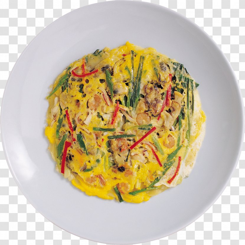Jeon Frittata Omelette Vegetarian Cuisine Thai - Food - Plate Transparent PNG