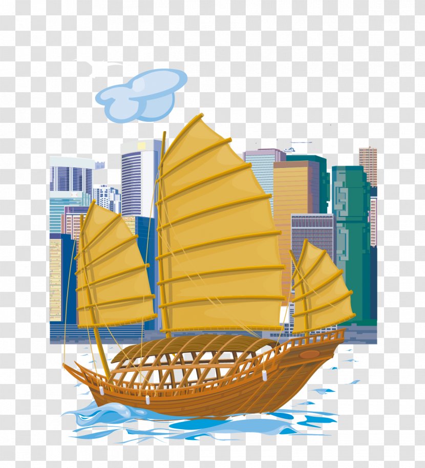 Sailing Ship Illustration - Sailboat - Vector Transparent PNG