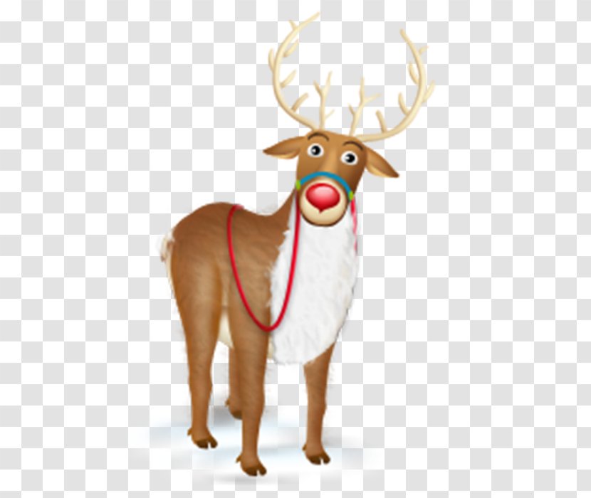 Rudolph Reindeer Santa Claus Icon - File Size - Cartoon Deer Transparent PNG