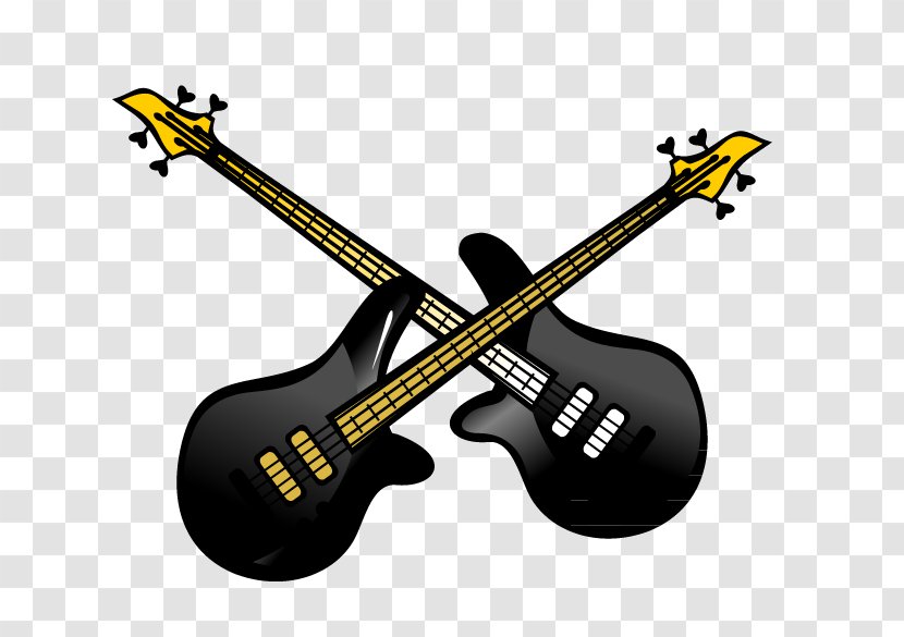 Bass Guitar Acoustic-electric Musical Instrument - Cartoon - Hand-painted Electric Transparent PNG