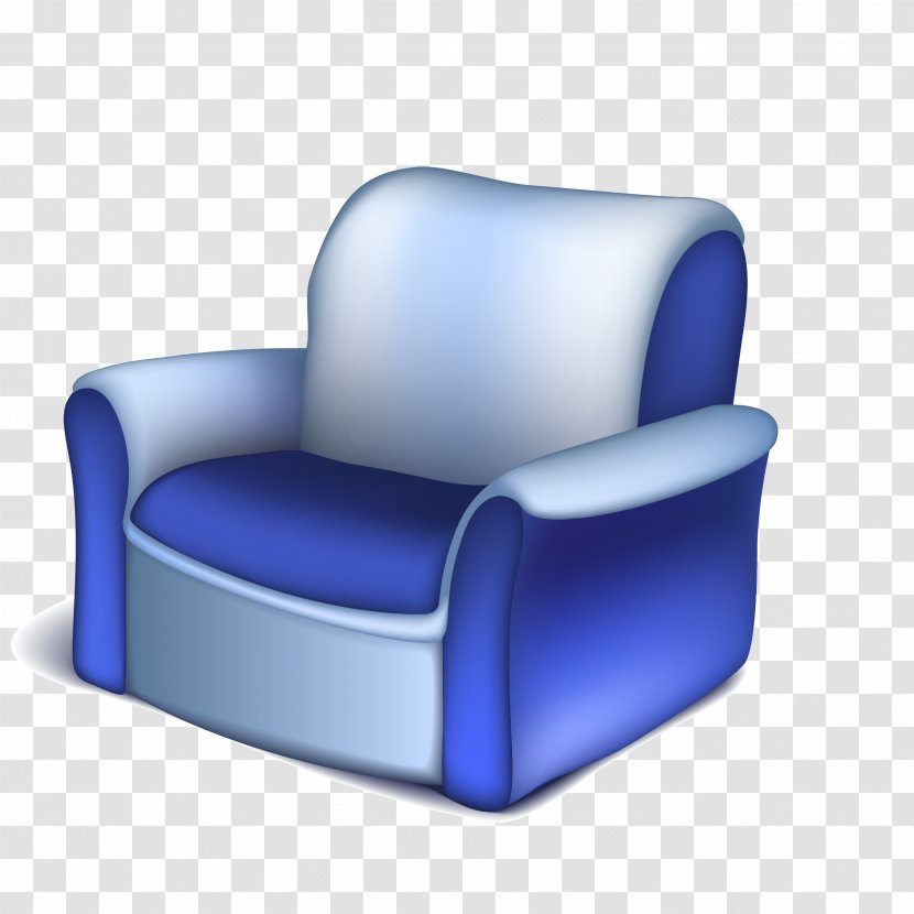 Furniture Chair Couch Table - Blue - Vector Armchair Transparent PNG