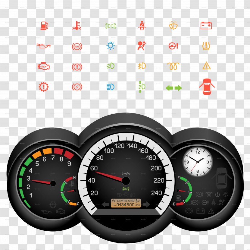 Car Background - Speedometer - Odometer Tool Transparent PNG