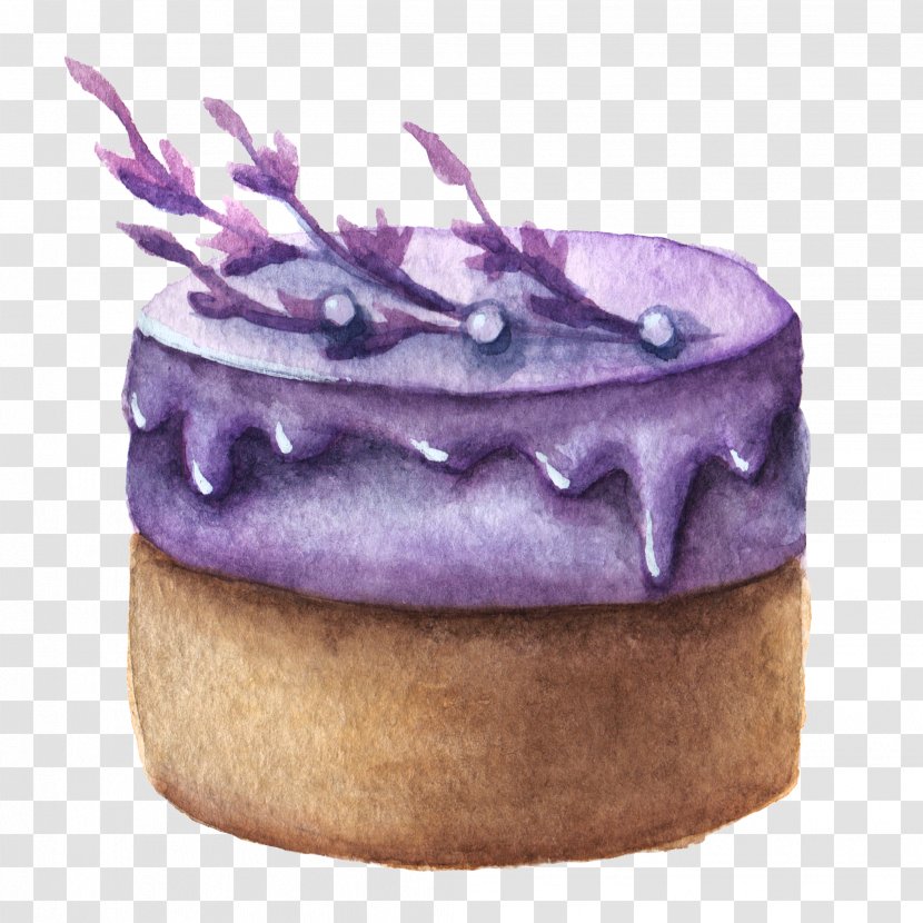 Macaron Macaroon Watercolor Painting Illustration - Confectionery - Purple Circle Cake Transparent PNG