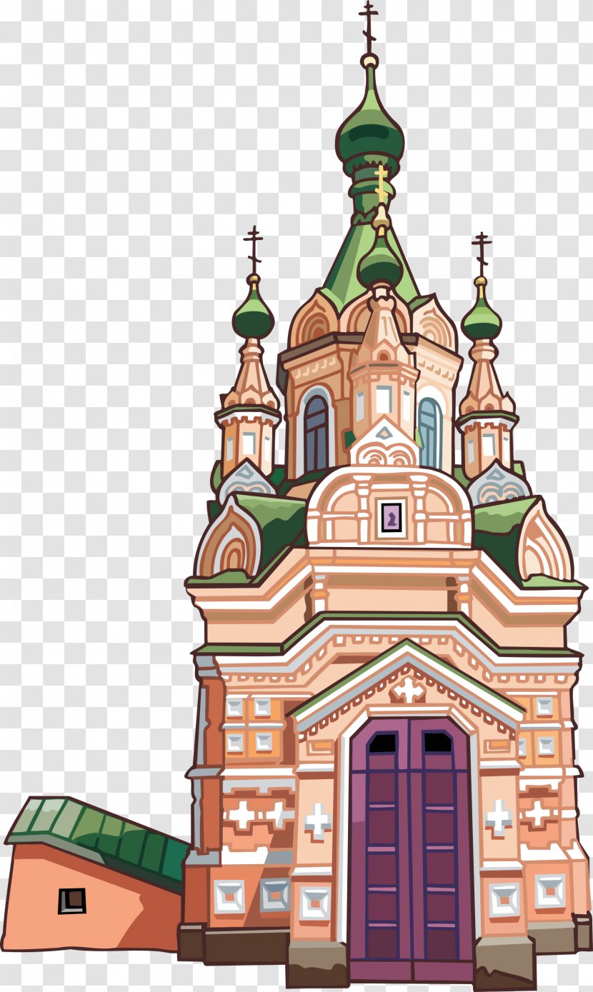 Cathedral Of Christ The Saviour Saint Basils Temple Church Clip Art - Russian Architecture - Castle Transparent PNG