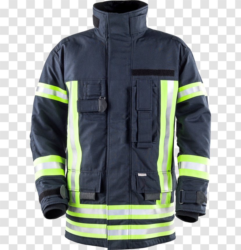 Jacket Firefighter Clothing Uniform Personal Protective Equipment - Black Transparent PNG
