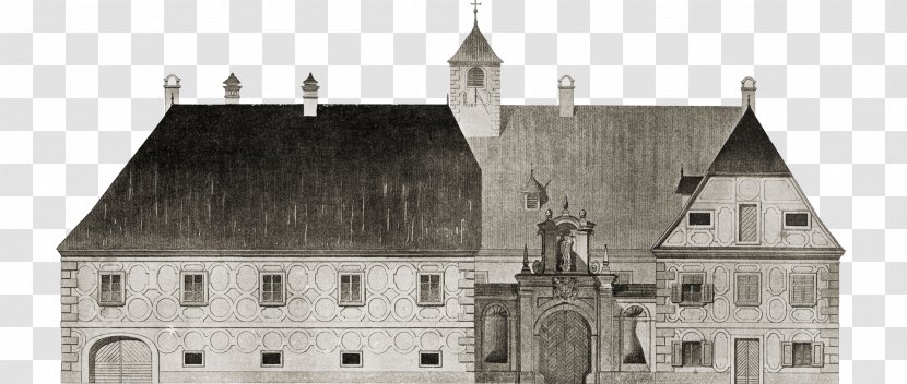 Chapel Middle Ages Medieval Architecture Church Facade - Black And White Transparent PNG