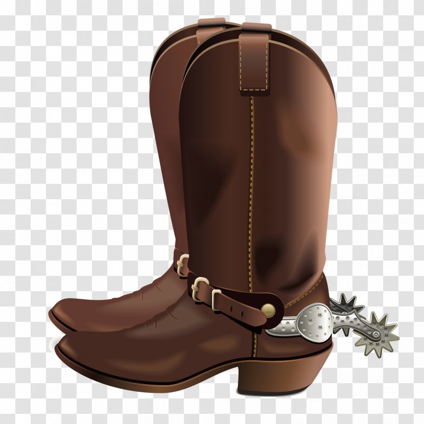 Riding Boot Cowboy - Retro Men Boots Transparent PNG