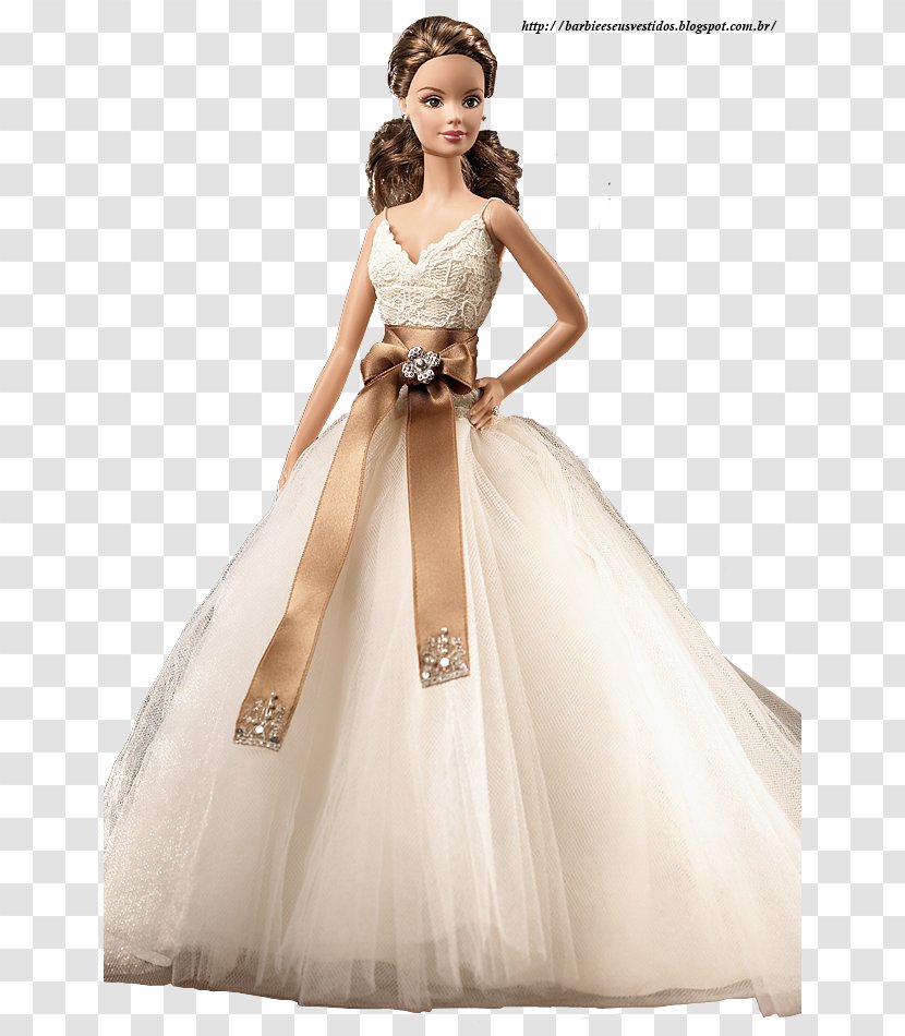 Blushing Orchid Bride Barbie Monique Lhuillier Doll #J0960 Dress - Frame Transparent PNG