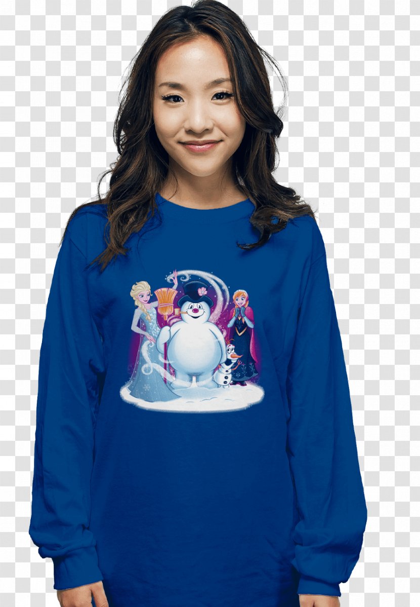 Hoodie T-shirt Sleeve Top - Blue - FROZEN Happy Birthday Transparent PNG