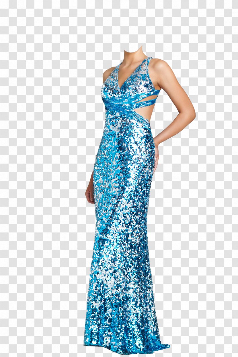 Dress Prom Sequin Evening Gown Neckline Transparent PNG