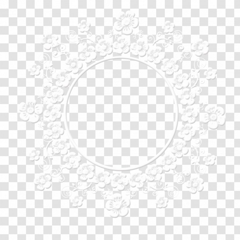 Black And White Circle Area Monochrome - Oval - Lace Boarder Transparent PNG