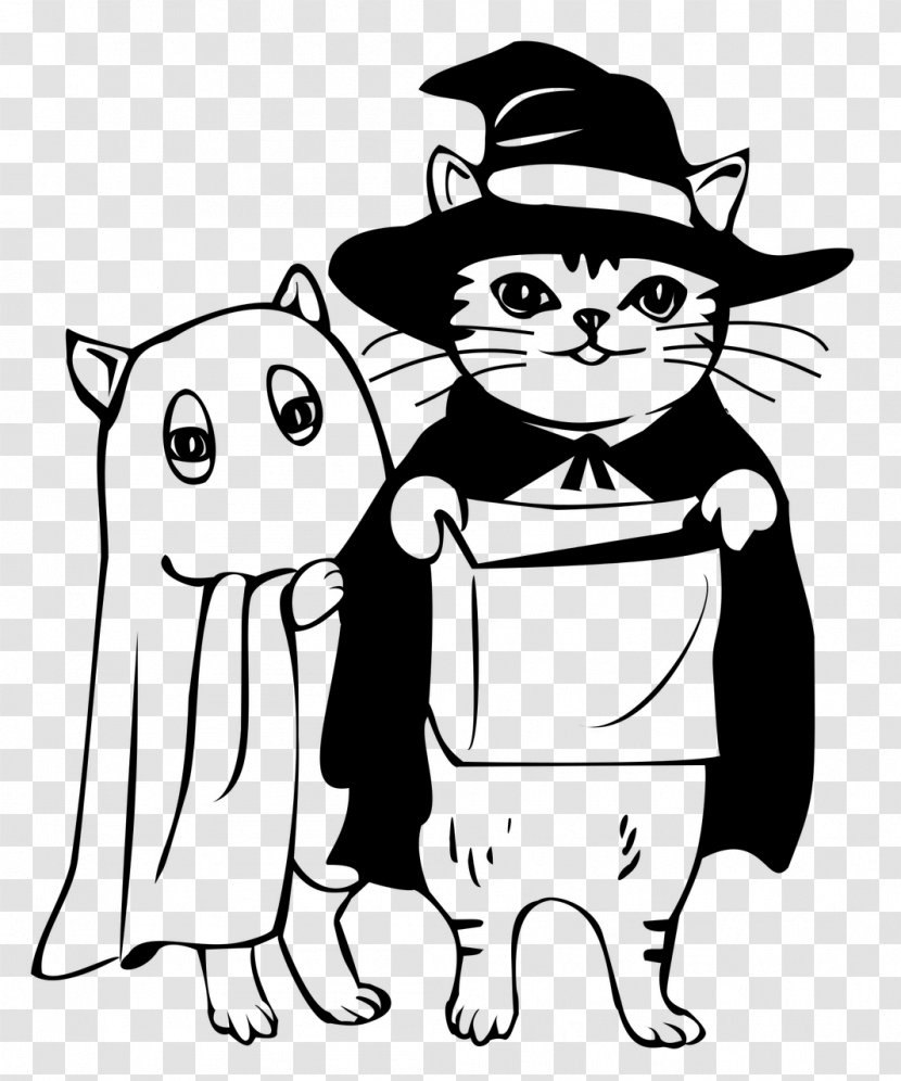 Halloween Costume Trick-or-treating Clip Art - Monochrome - Trick Or Treat Transparent PNG