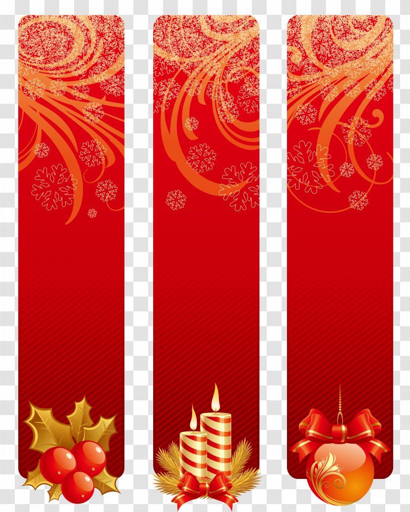 Christmas Banner Clip Art - New Year - Free Decorations Pull Material Transparent PNG