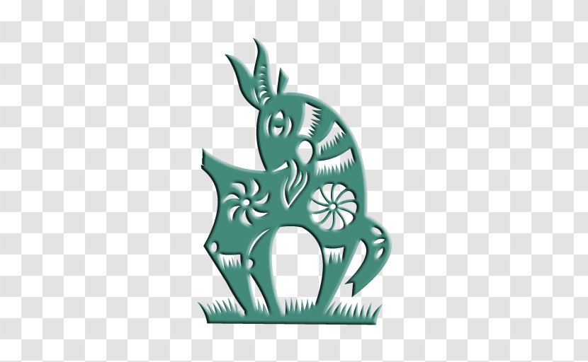 Chinese Zodiac Goat Rat Horoscope - Calendar - Green Paper Cutting Transparent PNG