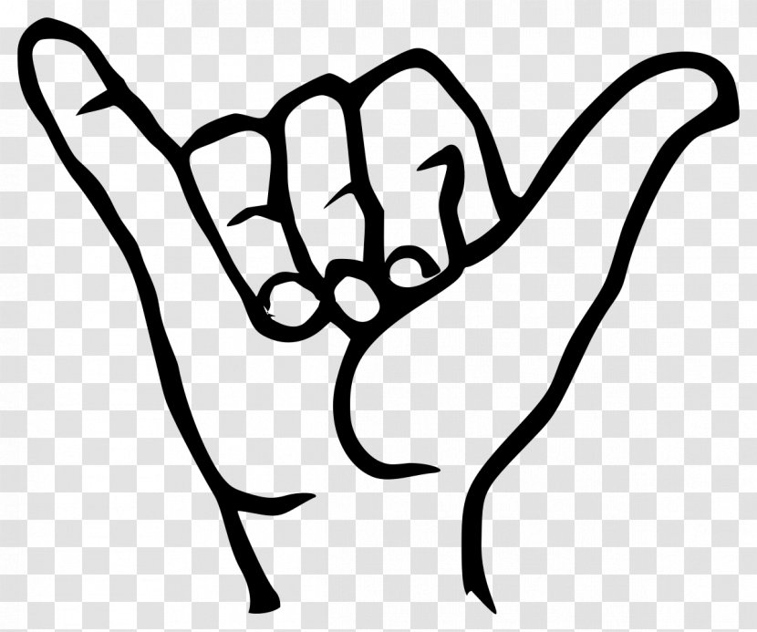 Shaka Sign Hawaii Language Gesture Symbol - Artwork - Vector Transparent PNG