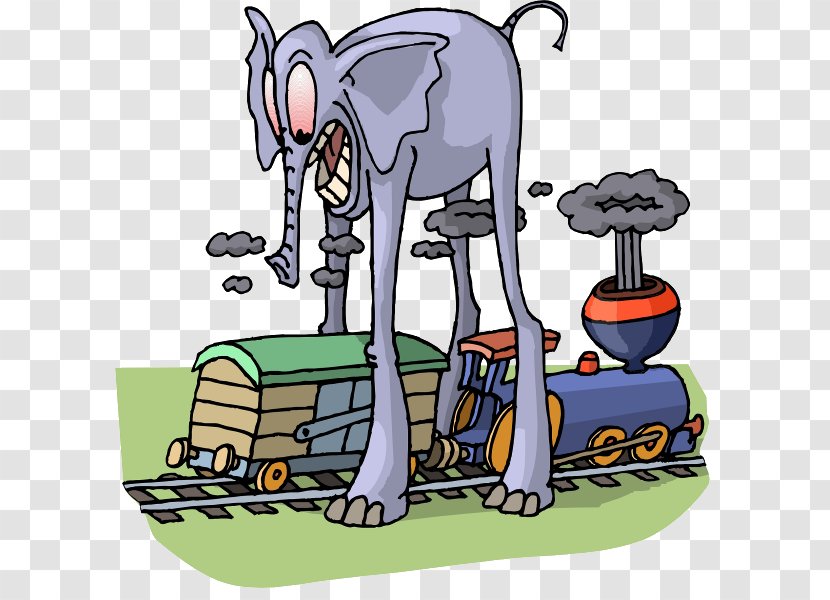 Train Travel Cartoon Clip Art - Fictional Character - Elephant Rabbit Transparent PNG