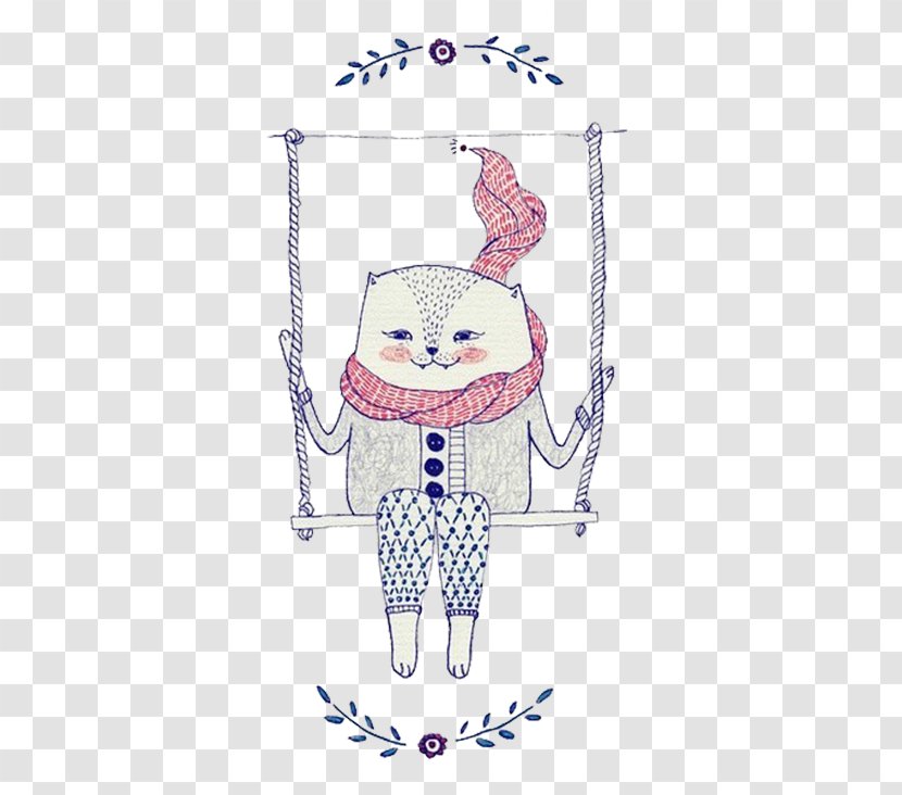 Swing Illustration - Frame - Kitten Transparent PNG