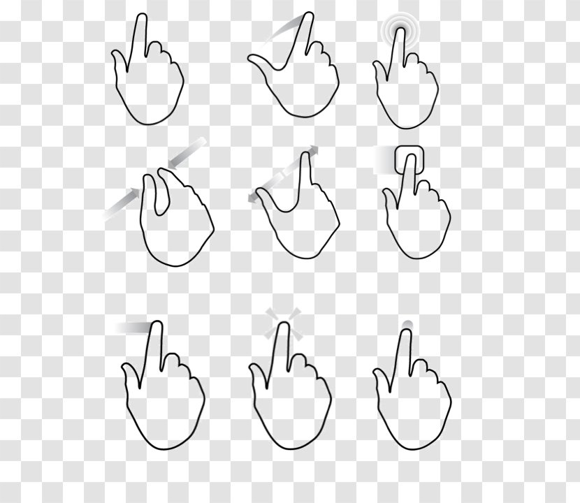 Finger White Clip Art - Drawing - Click Gesture Transparent PNG