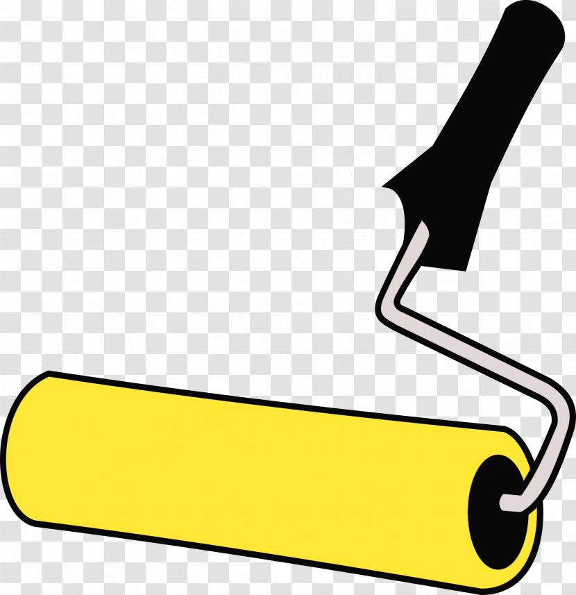 Yellow Paint Roller - Watercolor Transparent PNG