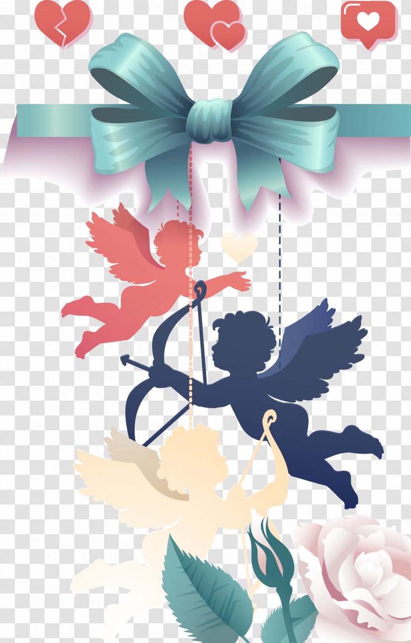 Cupid Love - Bow And Arrow - Valentines Day Transparent PNG