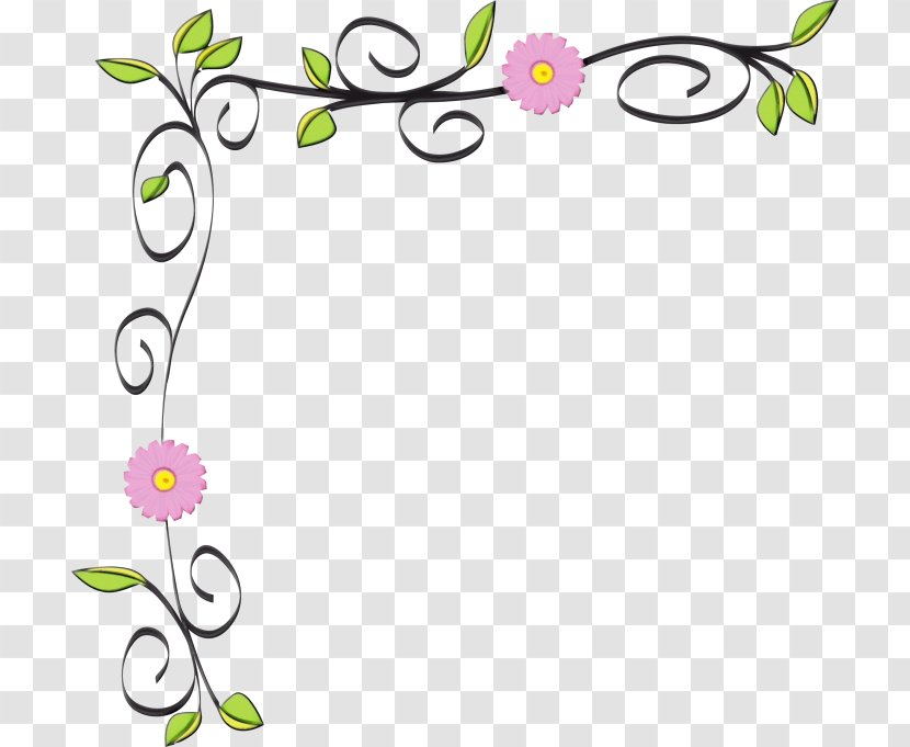 Watercolor Floral Frame - Pedicel - Ornament Wildflower Transparent PNG