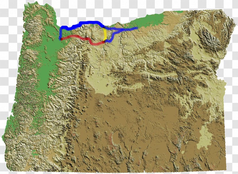 karte relief Oregon Trail Raised relief Map Physische Karte Reliefkarte 