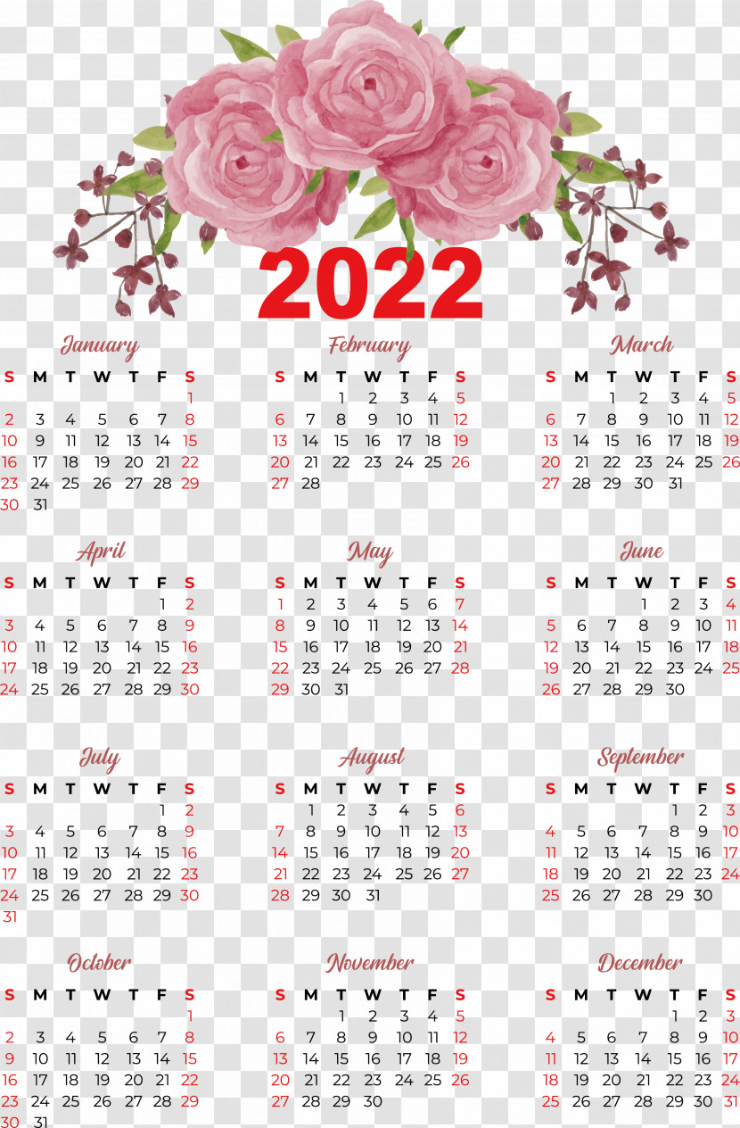 Calendar 2022 Names Of The Days Of The Week Julian Calendar Month Transparent PNG