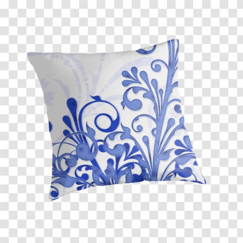 Throw Pillows Cushion Rectangle - Blue Abstract Flowers Transparent PNG