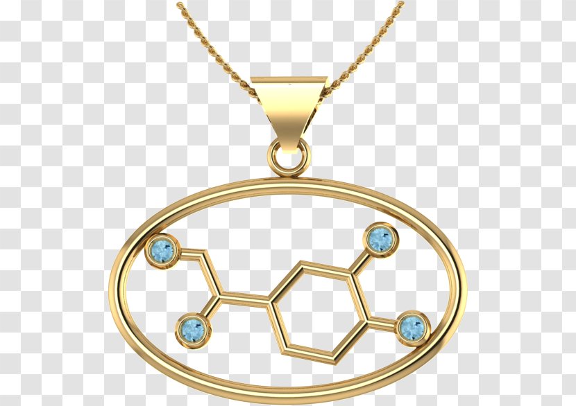 Locket Molecule Gold Norepinephrine Necklace - Pendant Transparent PNG
