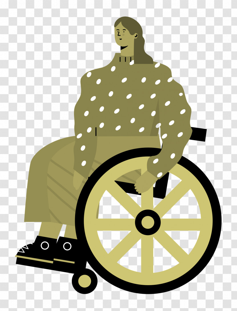 Sitting On Wheelchair Woman Lady Transparent PNG