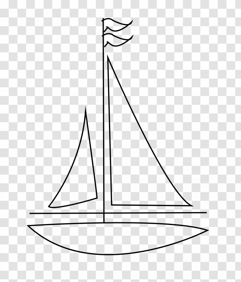 Drawing Sailboat Sailing Line Art - Ships And Yacht Transparent PNG