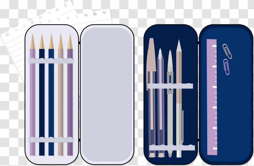 Pencil Case Illustration - Electric Blue - Box Vector Transparent PNG
