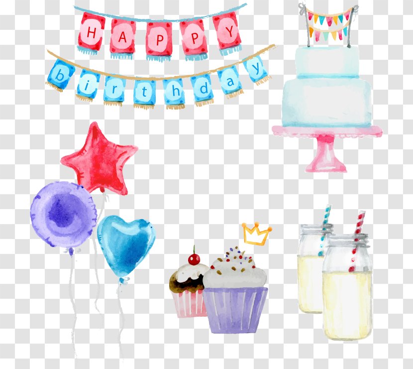 Birthday Cake - Vector Painted Transparent PNG
