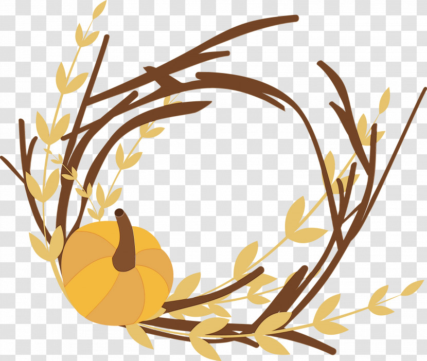 Yellow Branch Plant Twig Transparent PNG
