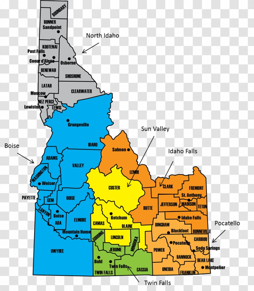 Murphy Idaho County, Falls Silver City Twin - Area - Map Transparent PNG