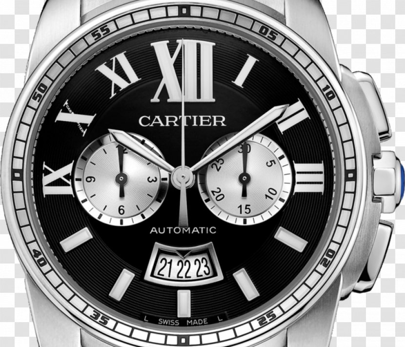 Cartier Tank Chronograph Automatic Watch - Black And White Transparent PNG