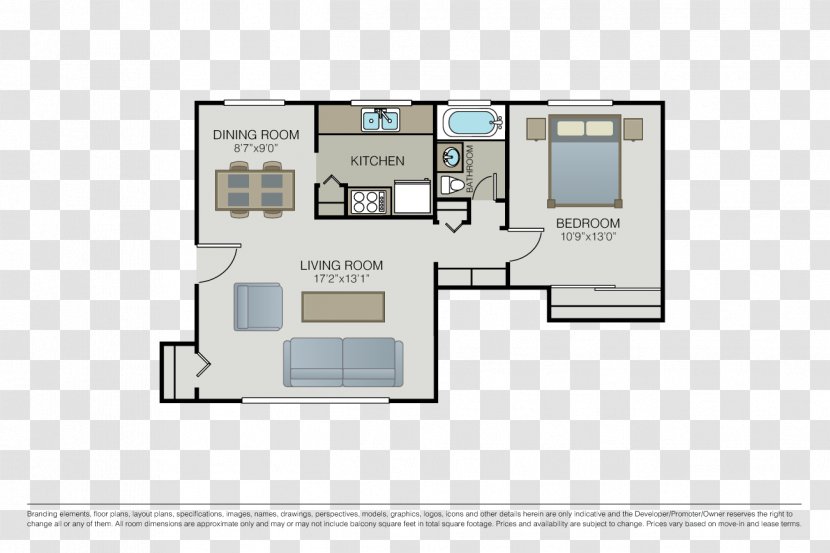 Hillsdale Garden Apartments Bedroom Floor Plan - Schematic Transparent PNG