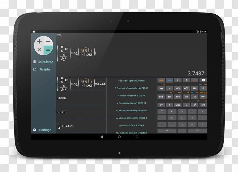 Tablet Computers Handheld Devices Display Device Multimedia - Electronics - Scientific Calculator Transparent PNG
