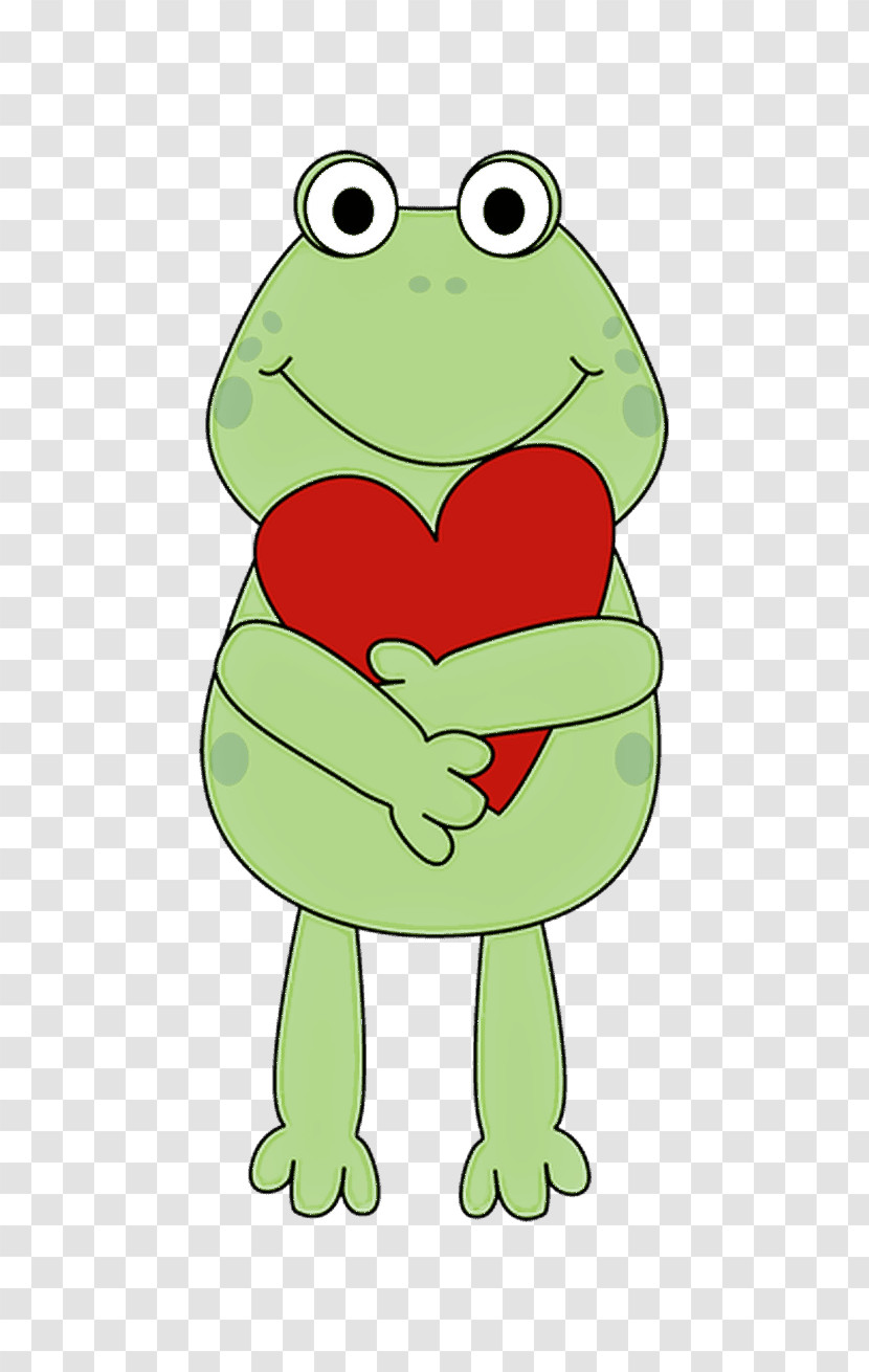 Frog Green True Frog Cartoon Toad Transparent PNG