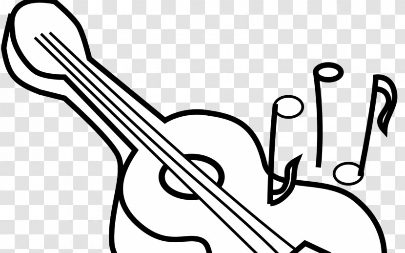 Clip Art Coloring Book Electric Guitar Acoustic - Silhouette Transparent PNG