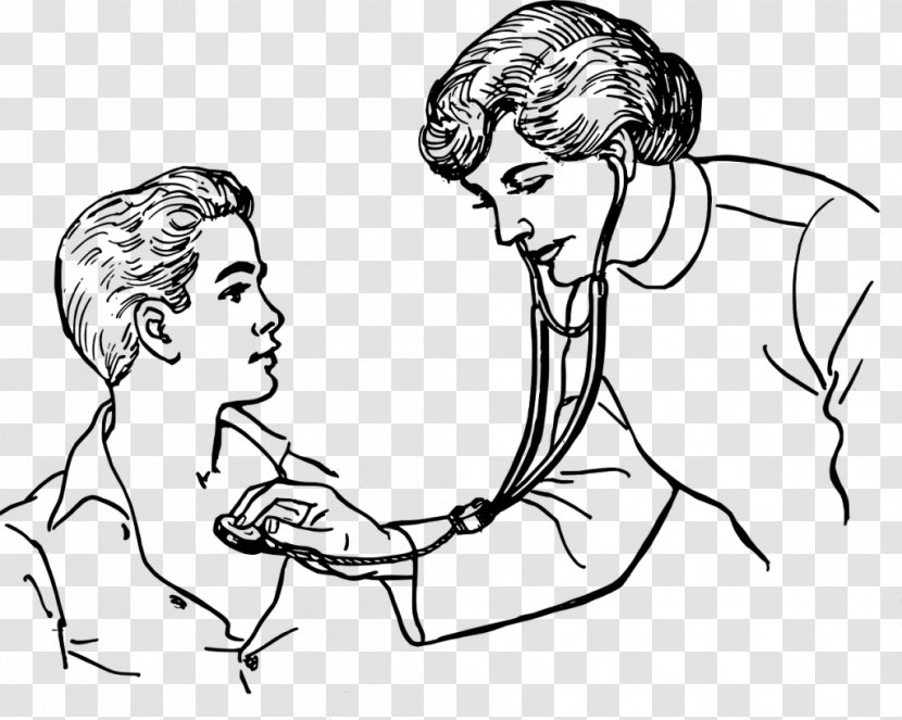 Physician Line Art Drawing Clip - Silhouette - An Examination Transparent PNG