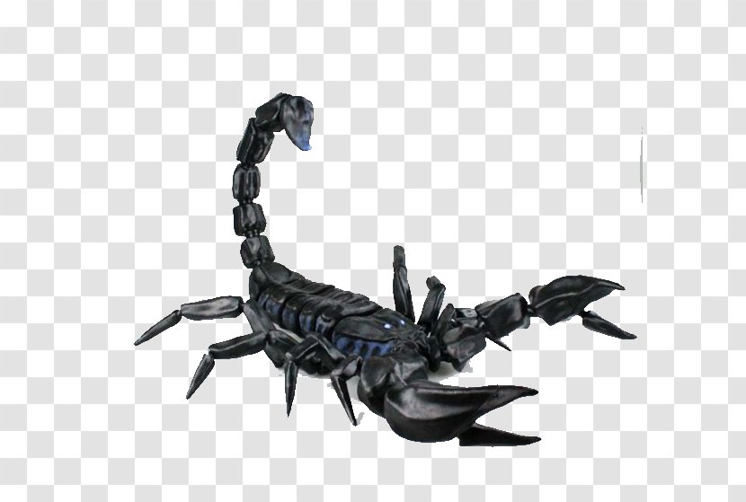 Scorpion 3D Printing Modeling Computer Graphics - Threedimensional Space - Black Metallic Luster Realistic Transparent PNG