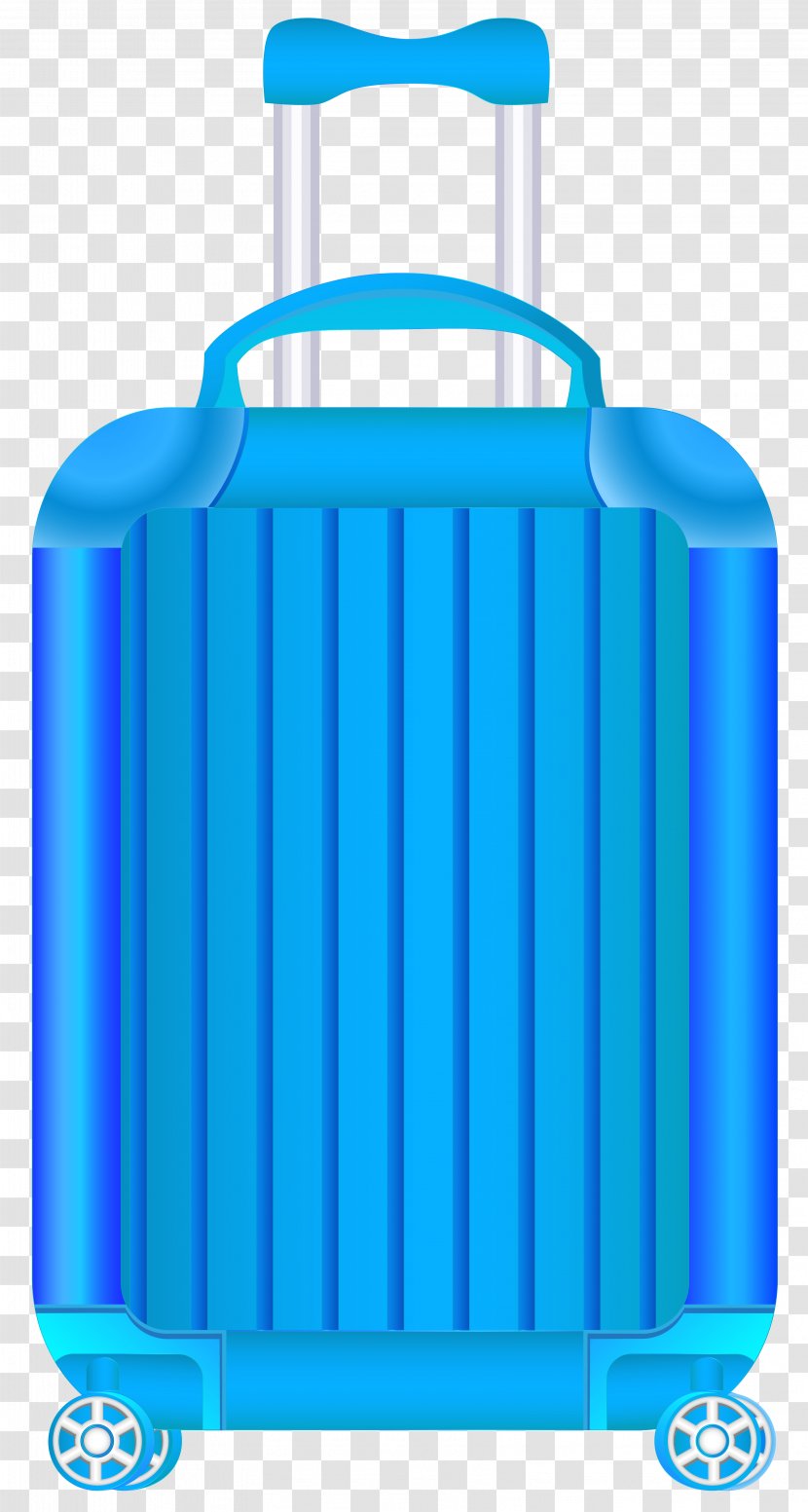 Suitcase Trolley Baggage Clip Art - Electric Blue Transparent PNG