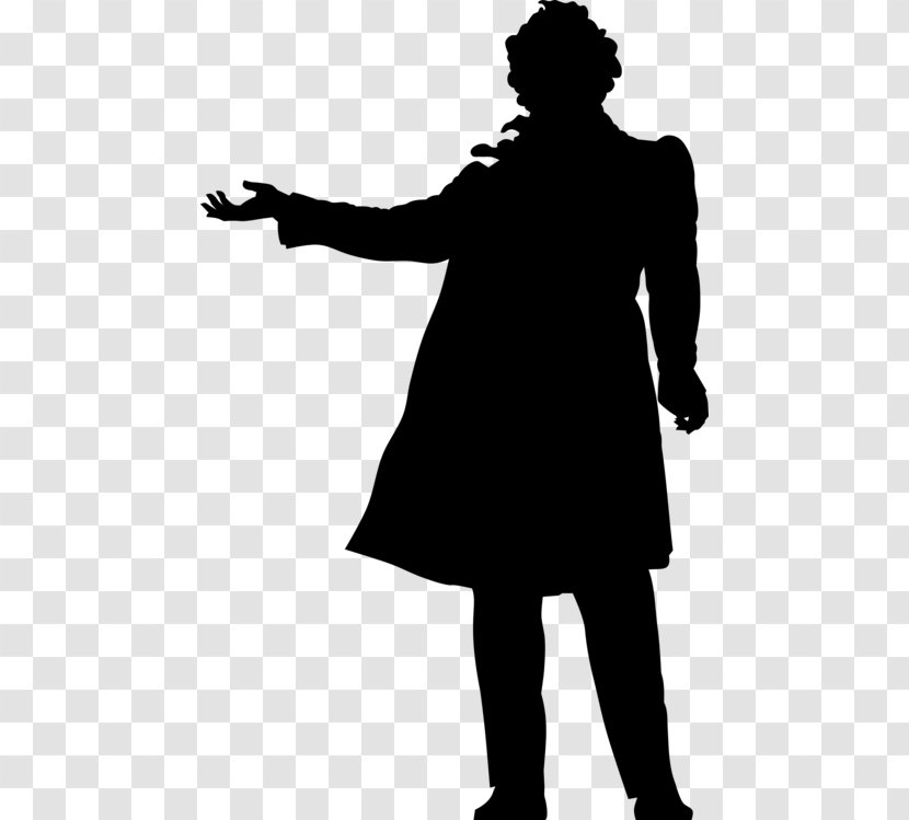 Poetry Silhouette - Alexander Pushkin - Blackandwhite Standing Transparent PNG