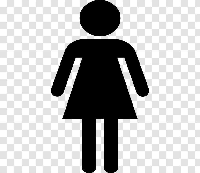 Public Toilet Ladies Rest Room Bathroom Woman - Black And White - Sign Transparent PNG
